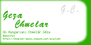 geza chmelar business card